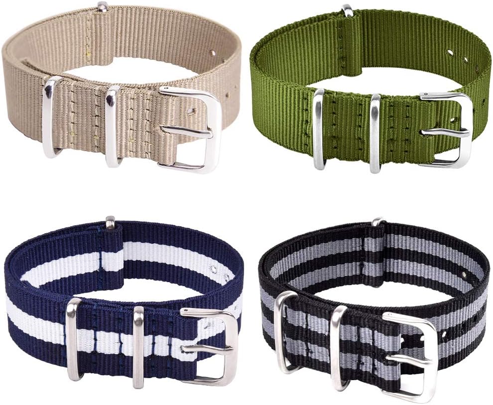 HOTRitche Christmas Gift Military Ballistic Nylon 8 Packs 18mm 20mm 22mm Watch Band Replacement Watch Straps for Men Women, White Elephant Gifts, Stocking Stuffers for Men