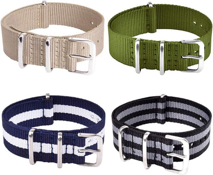 HOTRitche Christmas Gift Military Ballistic Nylon 8 Packs 18mm 20mm 22mm Watch Band Replacement Watch Straps for Men Women, White Elephant Gifts, Stocking Stuffers for Men