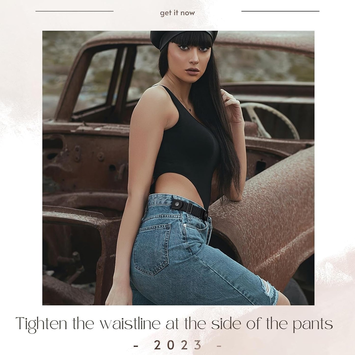 HOTBELTROAD No Buckle Belts for Men Women Side Belt without Buckle Elastic Stretch Adjustable Invisible Belt