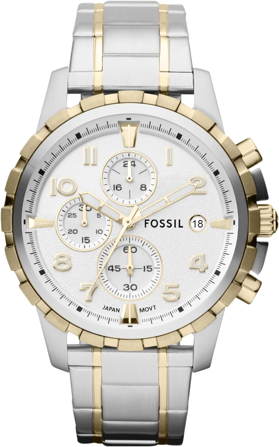 HOTFossil Men's Watch, Dean Quartz Stainless Steel Chronograph Watch for Men