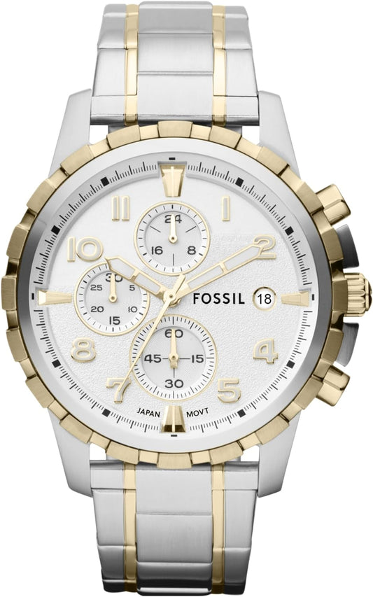 HOTFossil Men's Watch, Dean Quartz Stainless Steel Chronograph Watch for Men