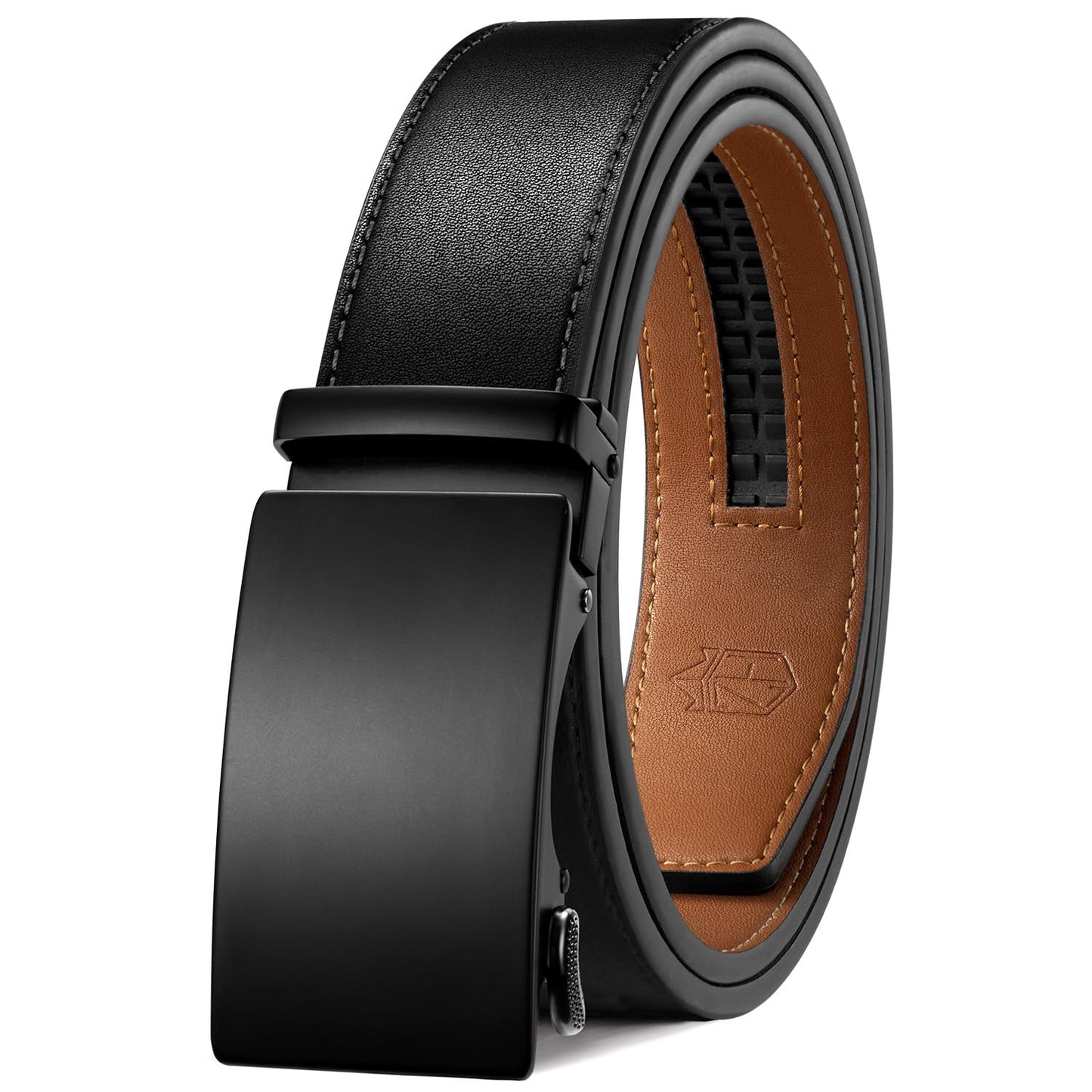 HOTZitahli Belt Men,Leather Ratchet Belt for Men Dress Casual Every Day with Adjustable Buckle,Trim to Fit For Gift