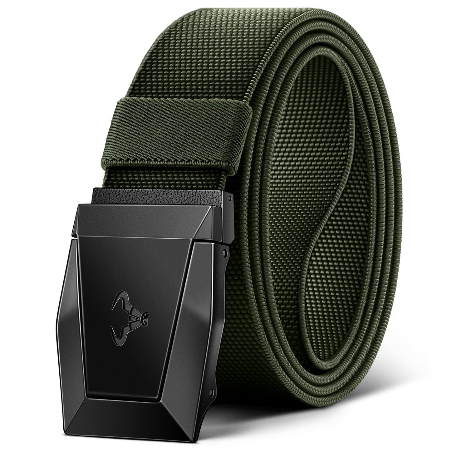 HOTBULLIANT Stretch Tactical Web Belt For Men-Trimmable 1.5"-Adjustable Fit | Smooth Sliding | Adjustable for Precise Fit | Tailored Size | Rugged Nylon for Heavy Duty, Hiking, Hunting