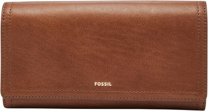 HOTFossil Women's Logan Leather Wallet RFID Blocking Flap Clutch Organizer