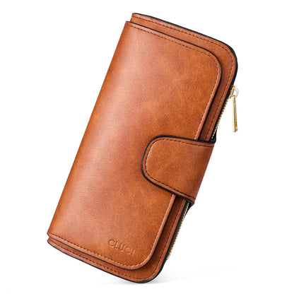 HOTCLUCI Wallet For Women PU Leather RFID Blocking Womens Wallet Bifold Card Holder with ID Window Gifts for Women Birthday