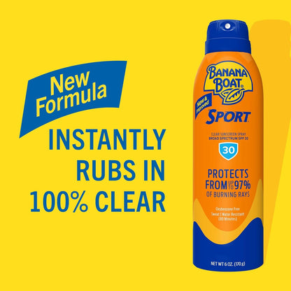 HOTBanana Boat Sport Ultra SPF 30 Sunscreen Spray | Banana Boat Sunscreen Spray SPF 30, Water Resistant, Oxybenzone Free, 6oz each Twin Pack