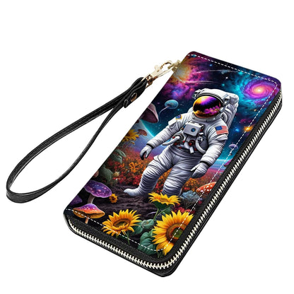 HOTCute Sloth Print Women Large Capacity PU Leather Zip Around Wallet, Multifunctional Clutch Purse for Cash/Card/Coin/Smart Phone
