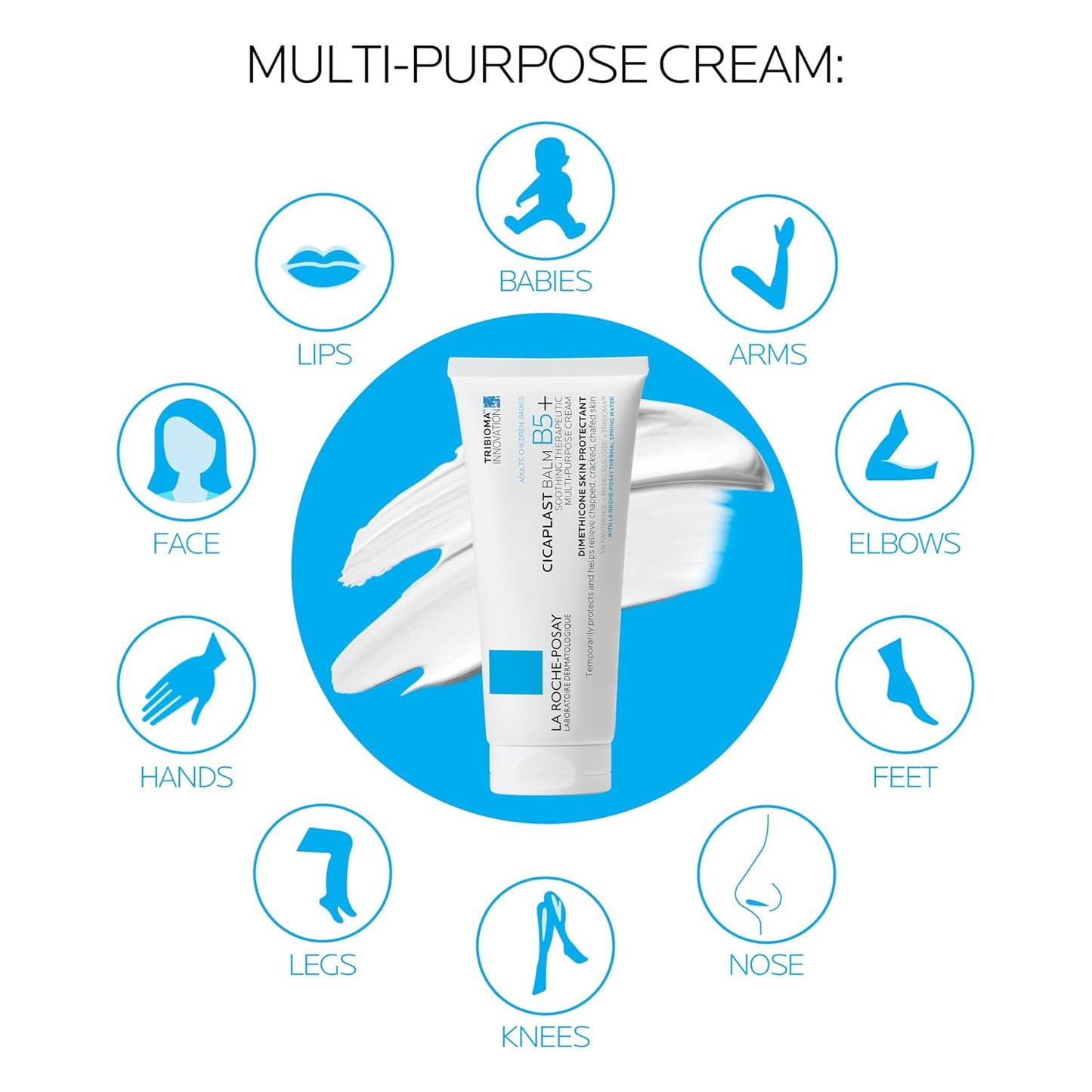 HOTLa Roche-Posay Cicaplast Balm B5 Skin Barrier Repair Cream with Centella Asiatica, Shea Butter & Panthenol | Multi-Purpose Healing Ointment for Dry, Irritated Skin | Face, Body & Hand Balm, Baby Safe