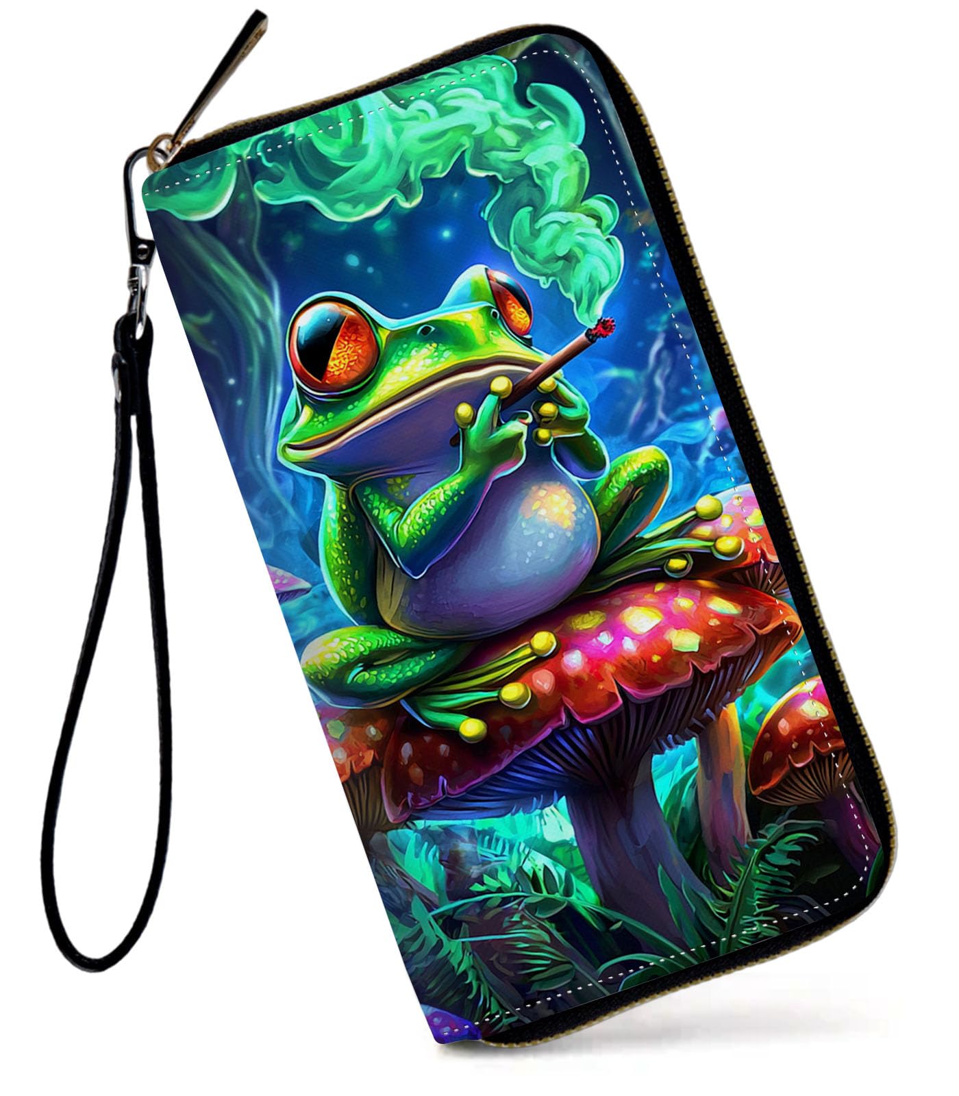 HOTWomens Wallet, Large Capacity RFID Blocking PU Leather Wristlet Wallets for Women Ladies Men Credit Card Holder Zipper Wallet Phone Holder Clutch Travel Purse, Art Moon Starry Night