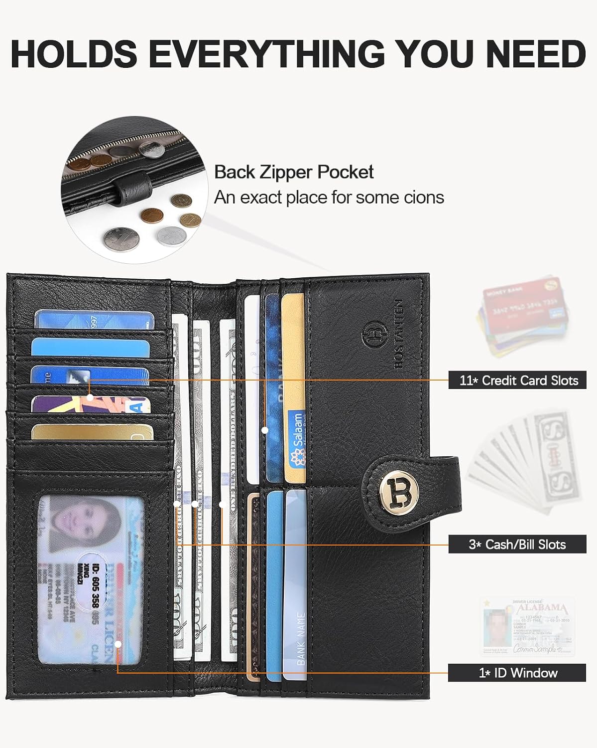 HOTBOSTANTEN Small Sling Bag for Women ＆ Leather Wallet Women RFID Blocking Credit Card Holder