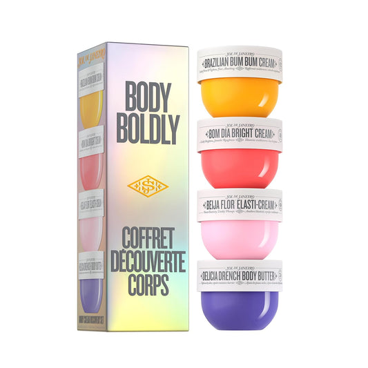 HOTSol de Janeiro Body Boldly Body Cream Discovery Set - Amazon Exclusive | Trial Size Beauty Minis, Gift Set, Set of 4 - 25mL each