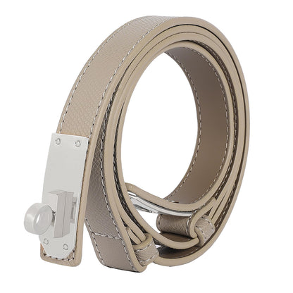 HOTWomen's Thin Leather Belts with Turn Lock Buckle,Belt Women Adjustable for Pants Dresses Jeans Coats