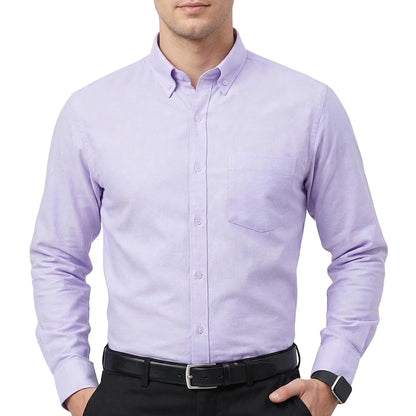 HOTCotton King Mens 100% Cotton Oxford Shirt Long Sleeve Dress Shirts for Men Button Down Work Casual Shirt with Pocket