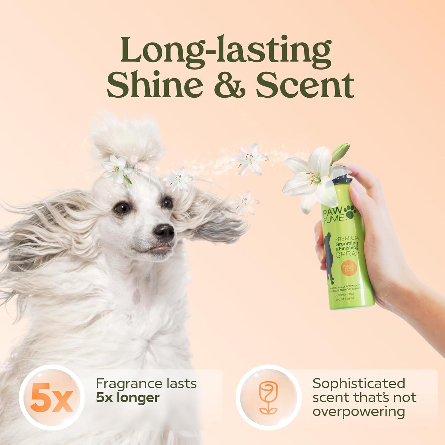 HOTPAWFUME Dog Perfume Spray Long Lasting Scent for Grooming, Show Dog, 1-Pack – Keep Your Pup Fresh All Day – Hypoallergenic, Alcohol-Free, Detangling Formula – Moisturizing Pet Cologne Spray for Dogs