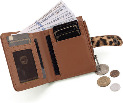 HOTMontana West X Wrangler Small Womens Wallet Leopard Print Women's Wallets, Card Cases & Money Organizers Small Bifold Card Wallet with Removable ID Window