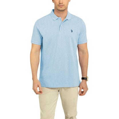 HOTU.S. Polo Assn. Men's Classic Polo Shirt, Two-Button Closure Pique Polo Shirt, Summer Fashion Golf Shirt | Two-Button Closure Pique Polo Shirt, Summer Fashion Golf Shirt
