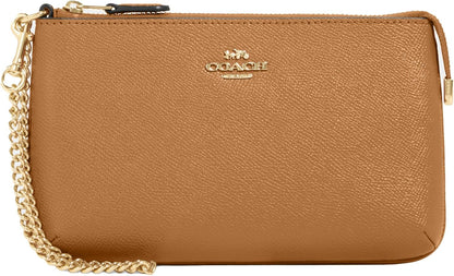 HOTCoach Women's Crossgrain Leather Wristlet W Chain