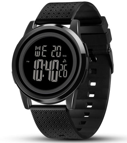 HOTYUINK Mens Watch Ultra-Thin Digital Sports Watch Waterproof Stainless Steel Fashion Wrist Watch for Men Women