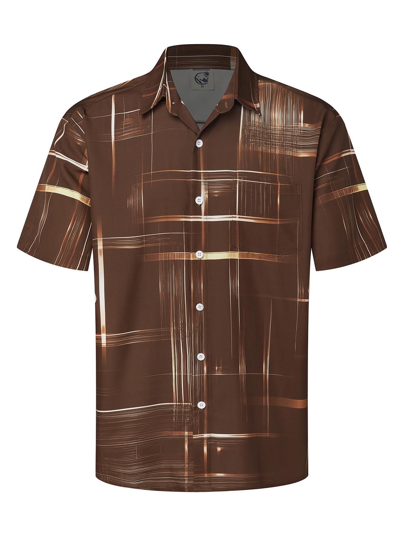 HOTHardaddy Men's Hawaiian Shirt Short Sleeves Printed Button Down Summer Beach Casual Shirts
