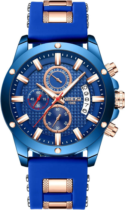 HOTNIBOSI Watches for Men Waterproof Chronograph Mens Watches Analog Quartz Big Face Classic Stylish Fashion Casual Designer Luminous Waterproof Business Work Wrist Watch Elegant Gift for Men