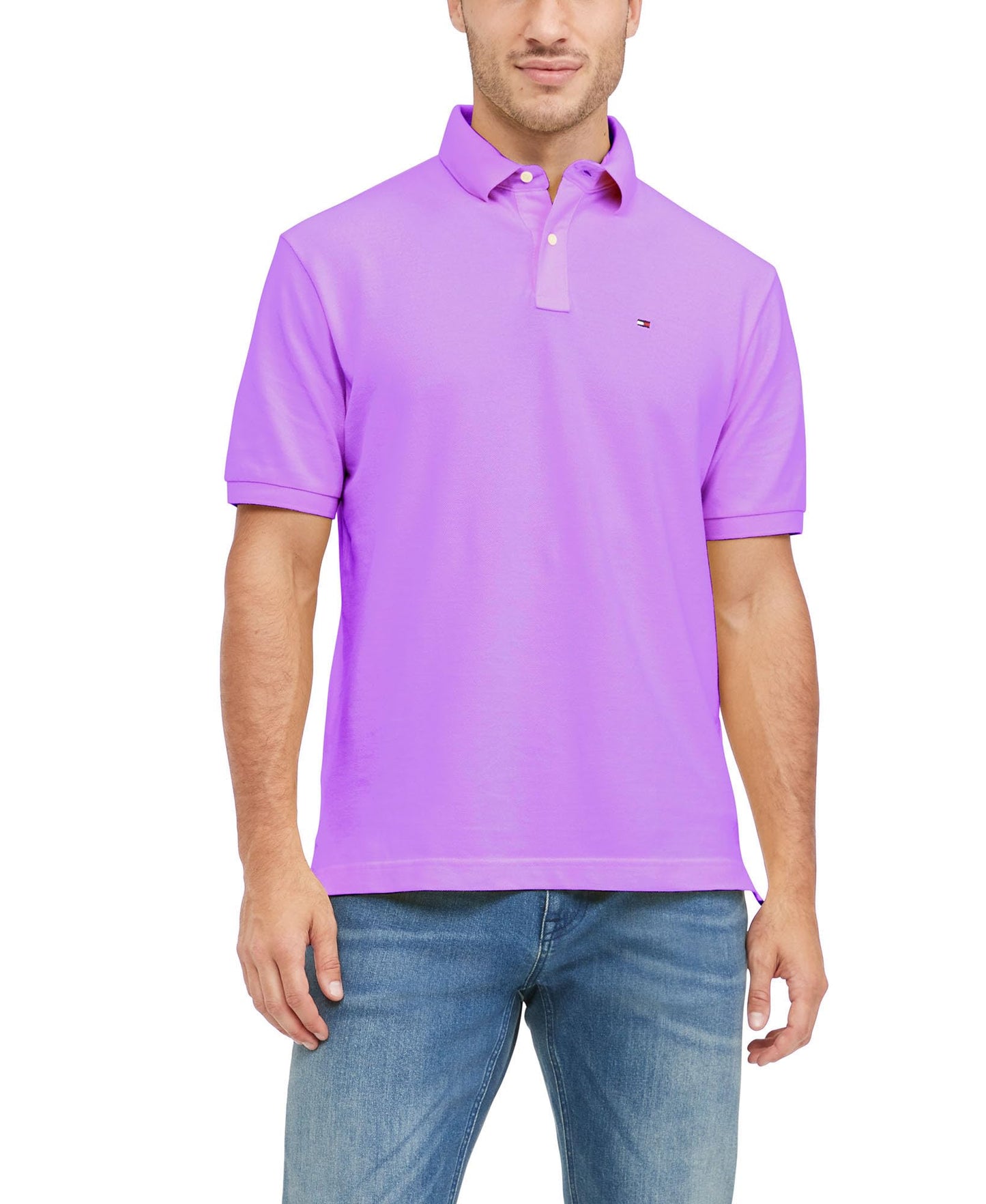 HOTTommy Hilfiger Mens Short Sleeve Cotton Pique Polo Shirt in Regular Fit
