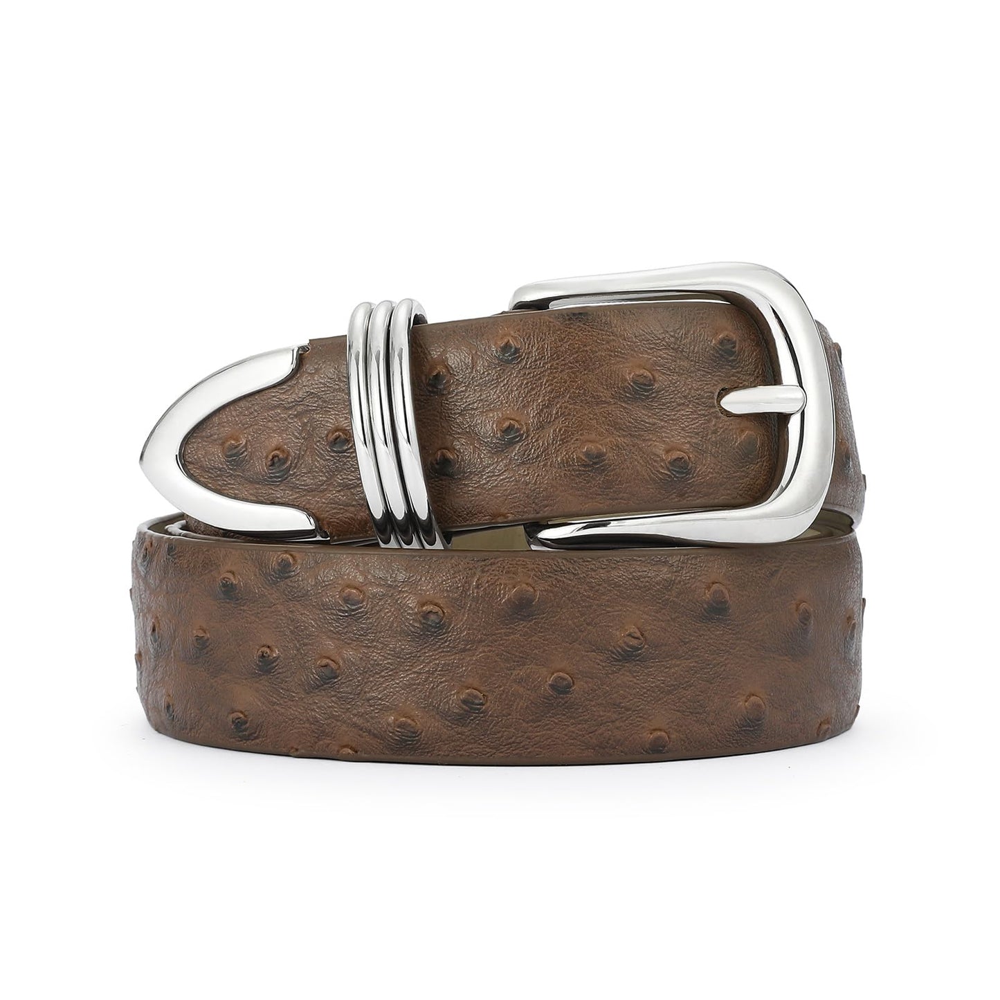HOTRISANTRY Women's Leather Belts with Gold Buckle Fashion Leather Waist Belt Elegant Ladies Belts for Jeans Gifts for Women