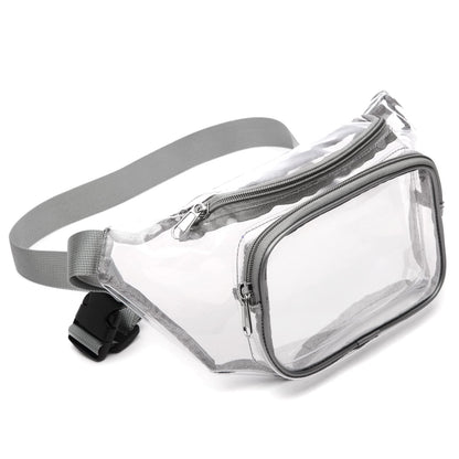 HOTVeckle Clear Fanny Pack Stadium Approved - Waist Belt Bag for Women, Black | Hands-Free Adjustable Strap, 2 Pockets Fit 7.5 in Phone, Water-Resistant for Sports Game Day Concerts Festival