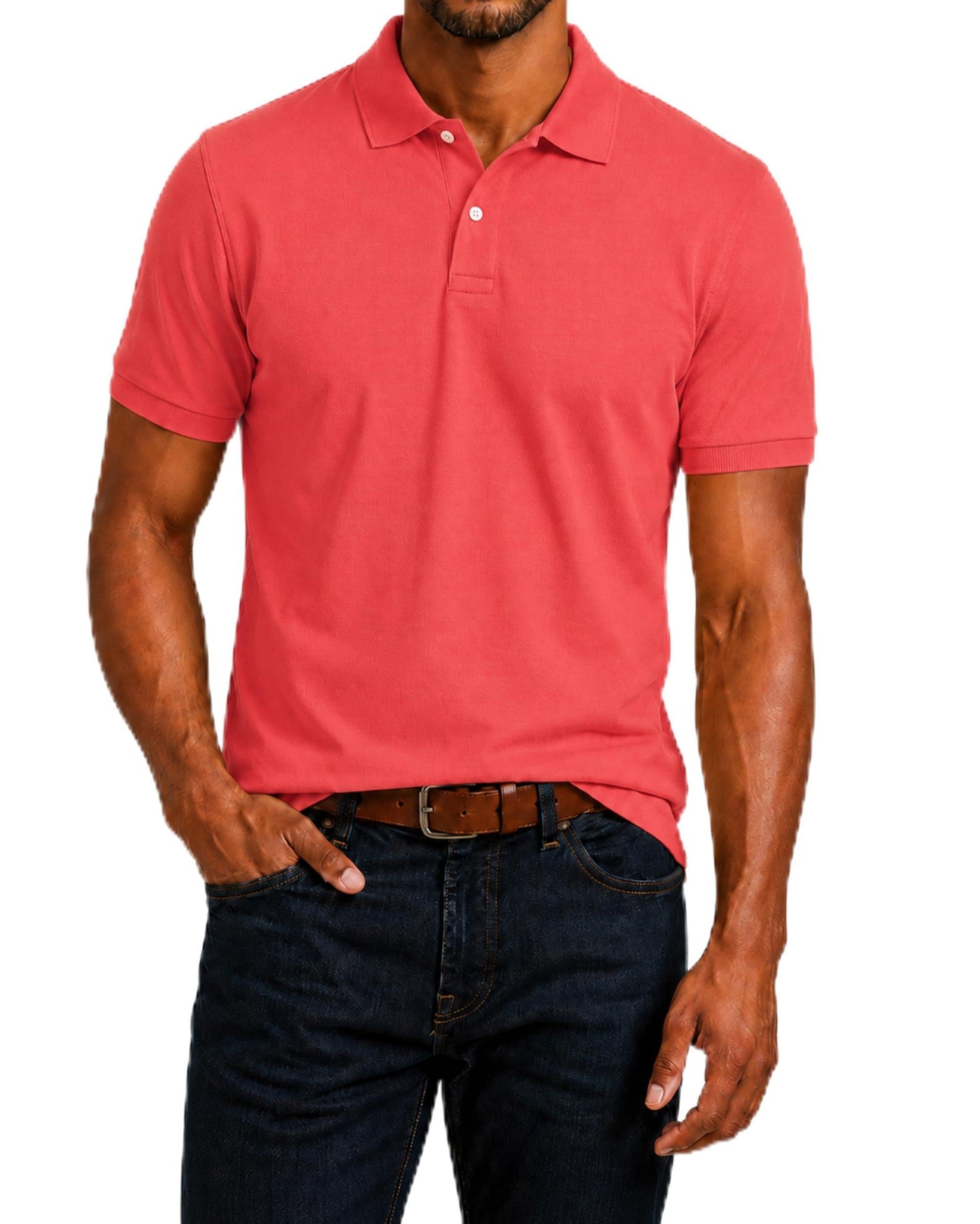HOTGap Men's Stretch Pique Polo Shirt