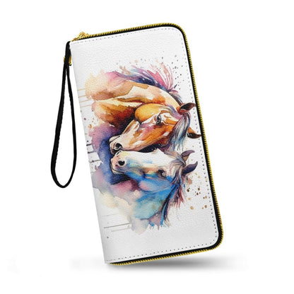 HOTMacaw Bird Lover Print Womens Wallet Leather Zip Around Wallet Tropical Forest Scarlet Macaw Parrot Long PU Leather Card Organizer Clutch with Wristlet