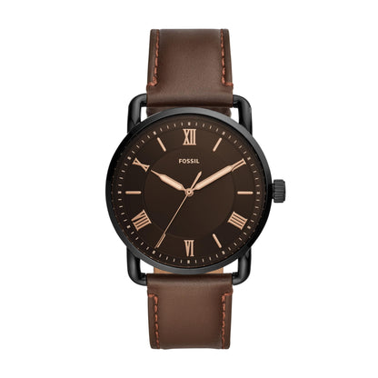 HOTFossil Men's Copeland Quartz Stainless Steel and Leather Three-Hand Watch for Men