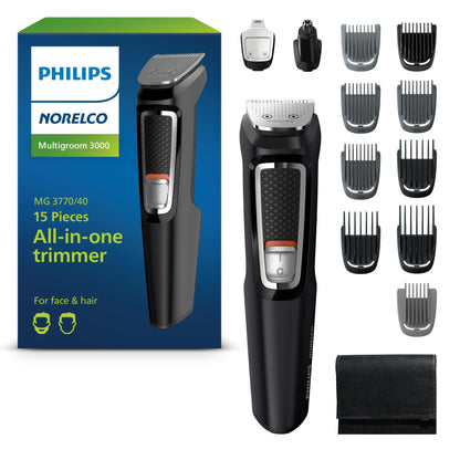 HOTNorelco Philips All-in-One 3000 Series 13 in 1 Trimmer for Men, Beard Trimmer & Head Hair Clipper, Full Metal Self-Sharpening Blades & 8 Length Settings, MG3939/50