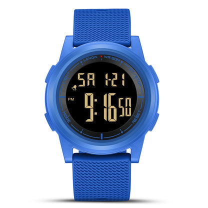 HOTHANPOSH Mens Digital Watch Ultra Thin Minimalist Sports Waterproof Outdoor LED Screen Large Face Wrist Watches for Men with Back Light Alarm Date Stopwatch