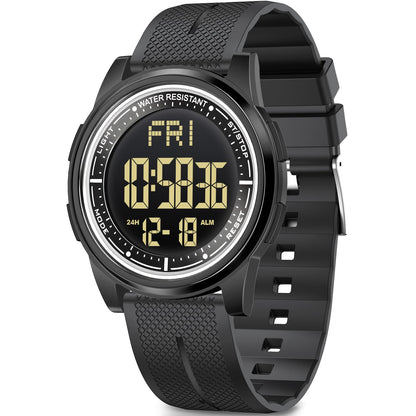 HOTBeeasy Digital Watch for Men Women, 50M Waterproof, Ultra-Thin & Lightweight, 44mm Silicone Sports Watch with Alarm, Stopwatch, Countdown, Ideal for Gym, Running, School, Daily Wear