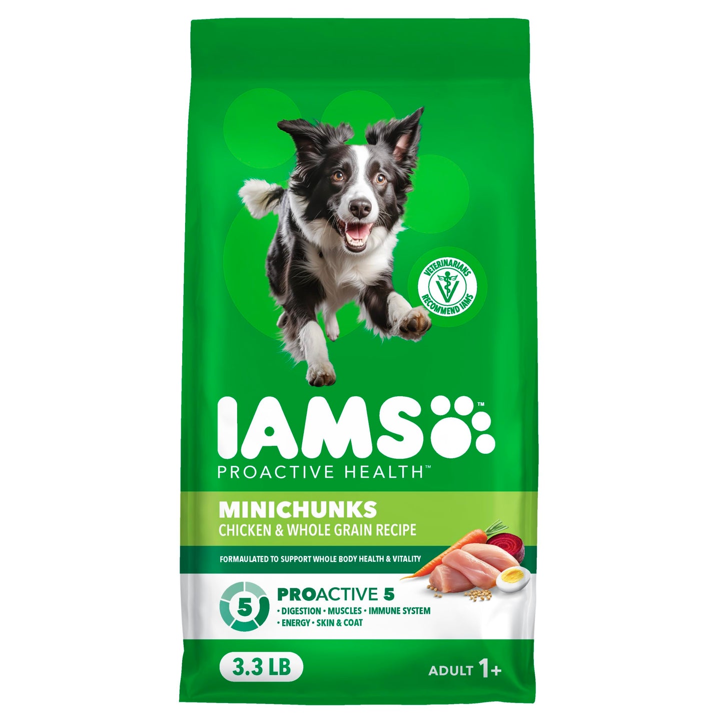 HOTIAMS Proactive Health Adult Minichunks Dry Dog Food, Chicken, 30 lb | Real chicken #1 ingredient, no fillers, natural fiber & prebiotics, Omega-6 fatty acids, antioxidants for immune support