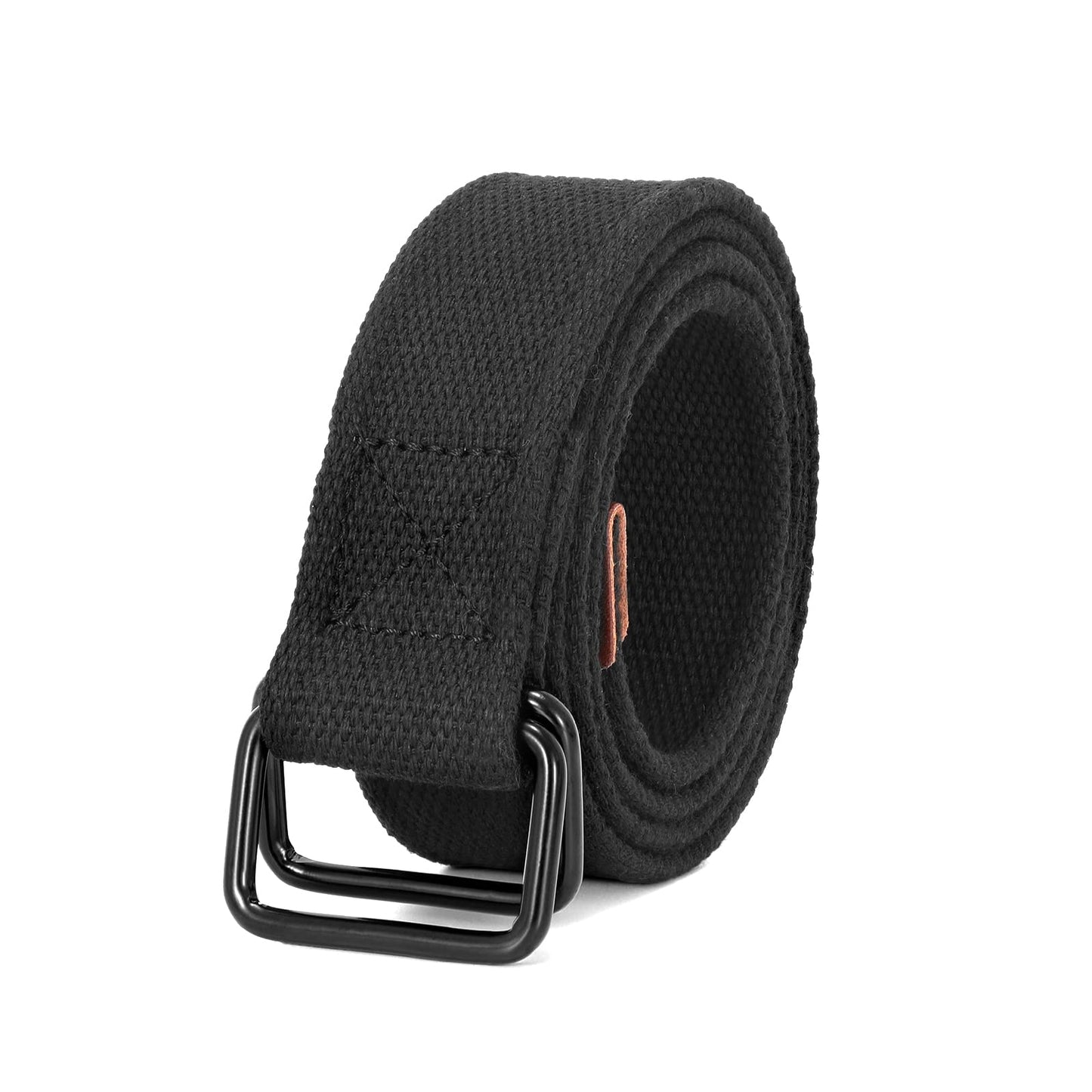 HOTJASGOOD Men Canvas Belt Web Fabric Casual Belt with Black Double D-ring 1 1/2" Wide Set of 2