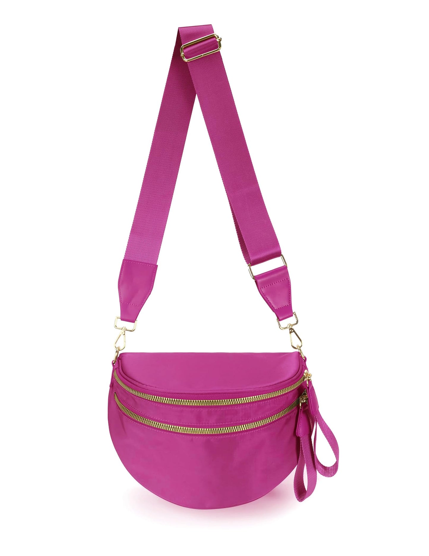 HOTFEIBOON Spacious Nylon Crossbody Bag Bum Bag Handbags Wallets Purses Trendy Shoulder Bag for Women