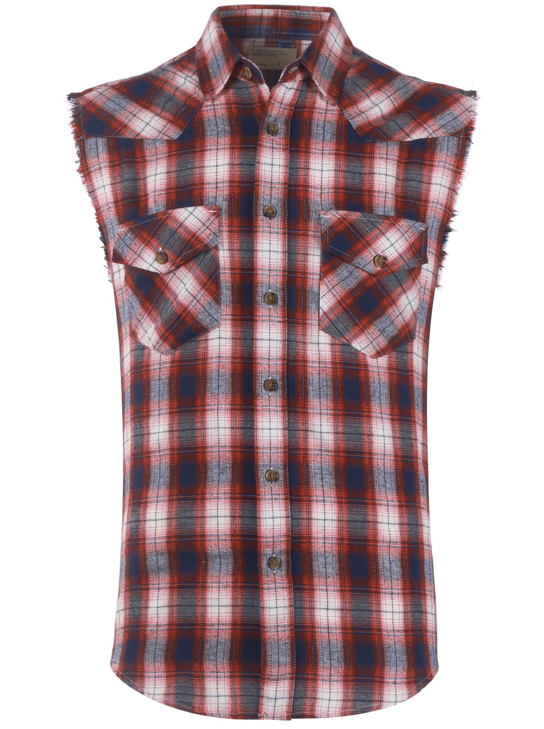 HOTMen's Casual Flannel Plaid Shirt Sleeveless Plus Size Vest