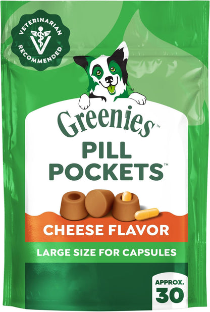 HOTGreenies Pill Pockets Large Size Dog Treats, Chicken, 15.8 oz | Vet-recommended, Capsule size, real chicken flavor, low calorie, stress- and mess-free, natural ingredients, no fillers
