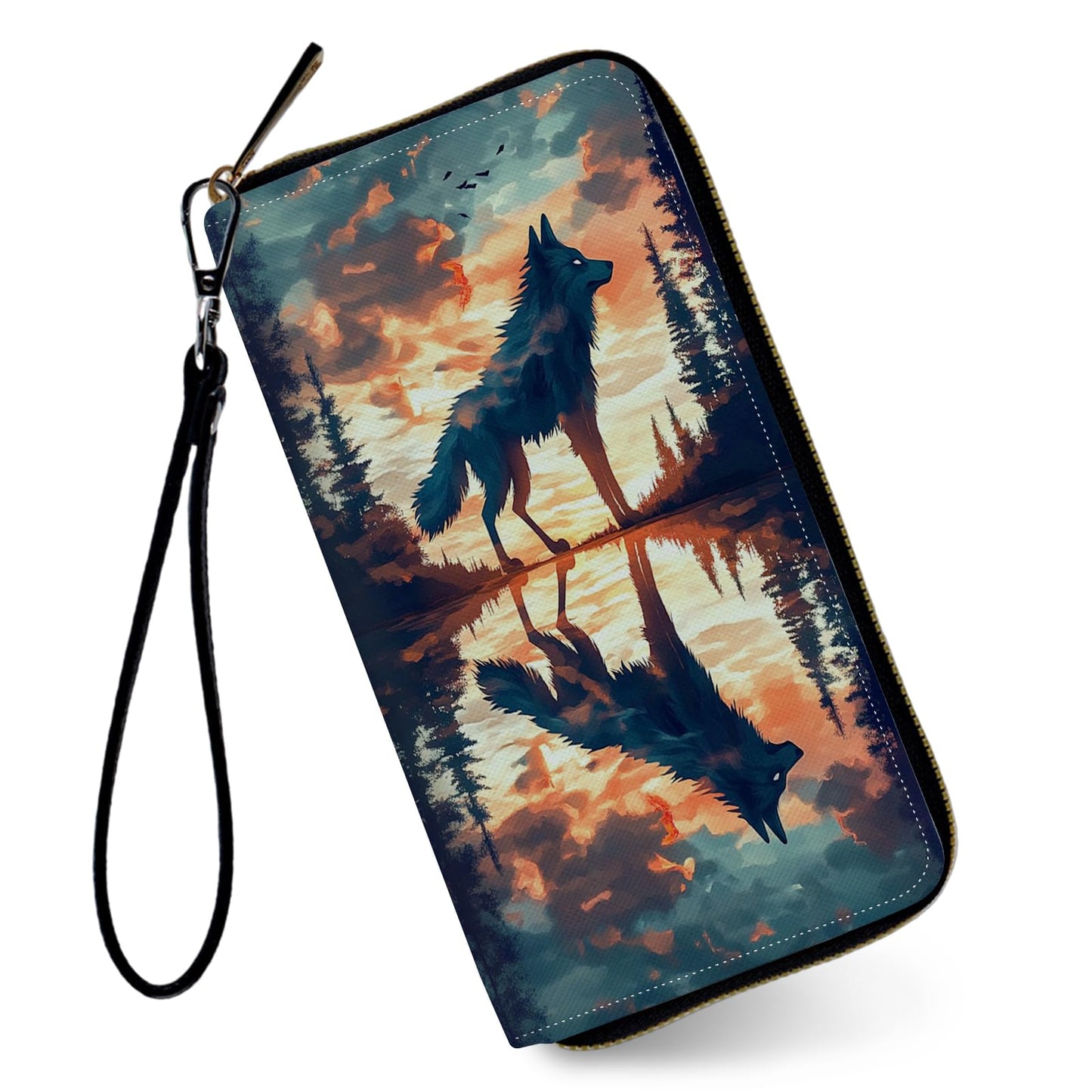 HOTRFID Wristlet Wallet for Women, Jesus Red Cardinal | Large Capacity PU Leather RFID Blocking Clutch with Detachable Wristlet, Secure Zip Around Credit Card Holder & Organizer
