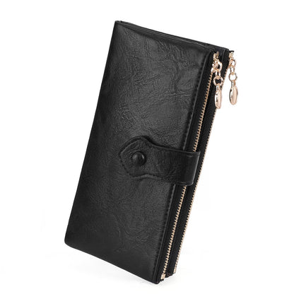 HOTGOIACII Womens Wallet Kiss Lock Bifold Leather Wallets for Women Green | Vintage Wallet for Women,Ladies Clutch Purse,Women's Card Holder Wallet with Zipper