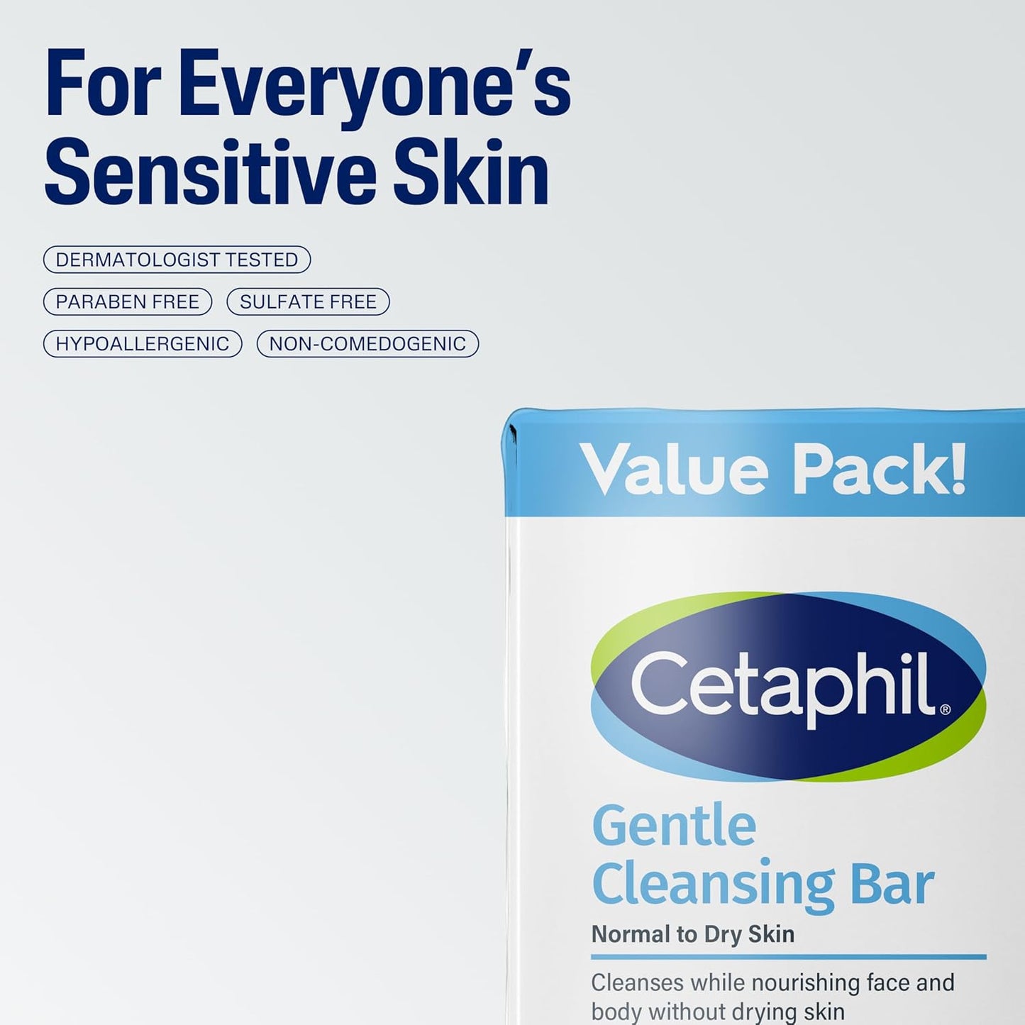 HOTCetaphil Gentle Cleansing Bar Soap, Sensitive & Dry Skin, 4.5oz, 6ct | Fragrance-Free, Dermatologist Recommended, Non-Comedogenic, Nourishes Dry Sensitive Skin, Face And Body, Bulk 6-Pack Value
