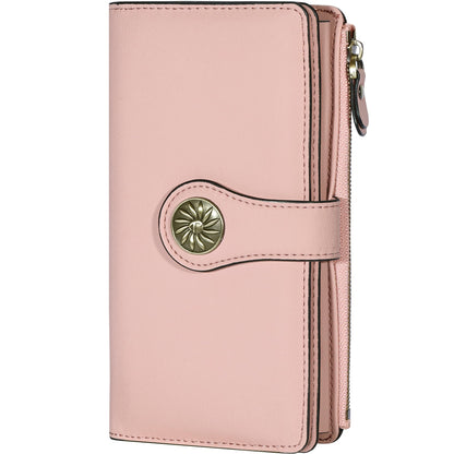 HOTTravelambo Women's Wallet RFID Blocking Trifold Clutch Large Capacity Credit Card Holder Travel Purse