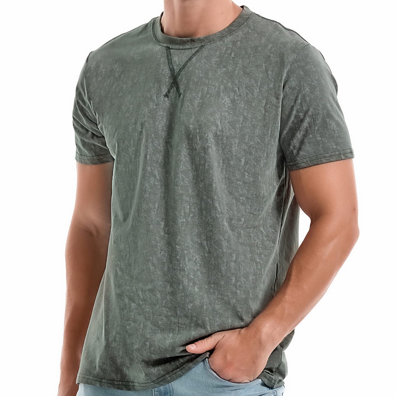 HOTKLIEGOU Men's T-Shirts - Premium Cotton Crew Neck Tees S - 4XL