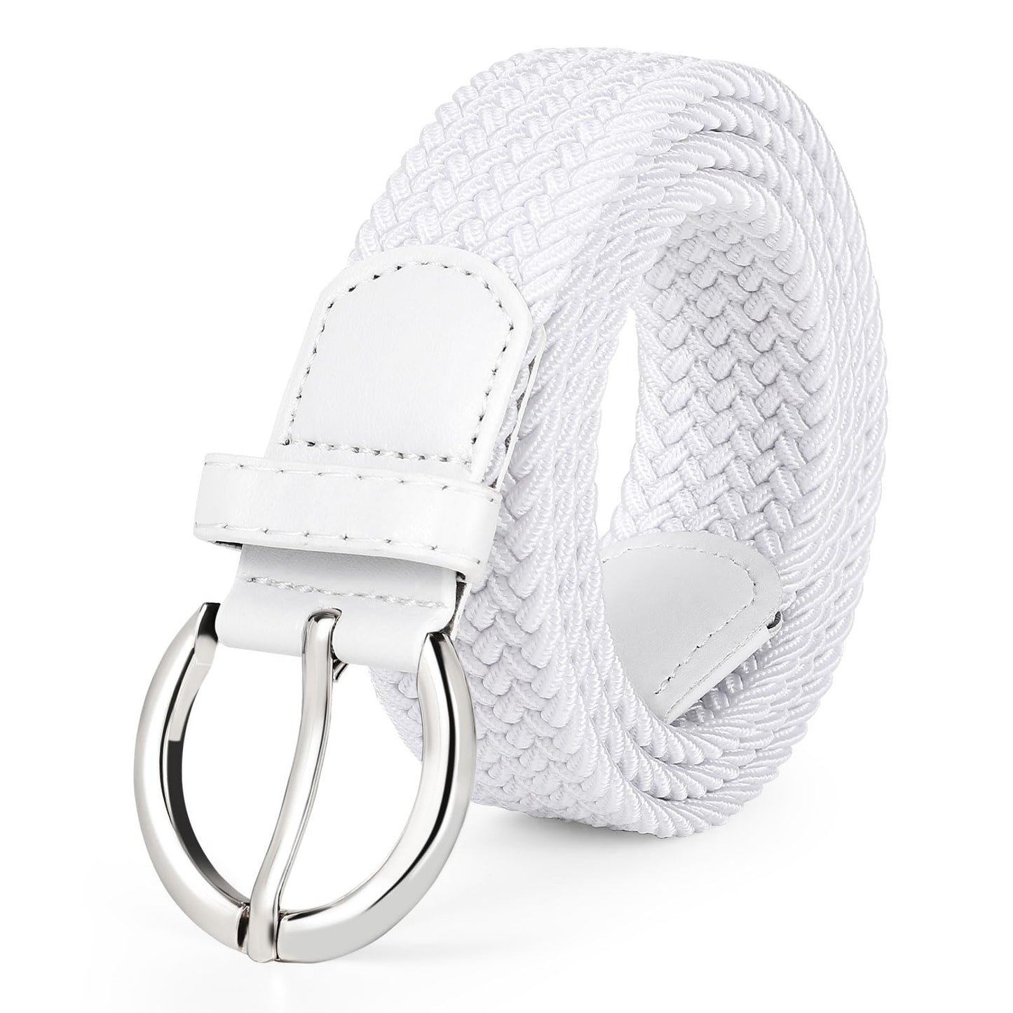 HOTJASGOOD Women Men Braided Woven Elastic Stretch Waist Belt Golf Canvas Fabric Casual Belt for Jeans Pants