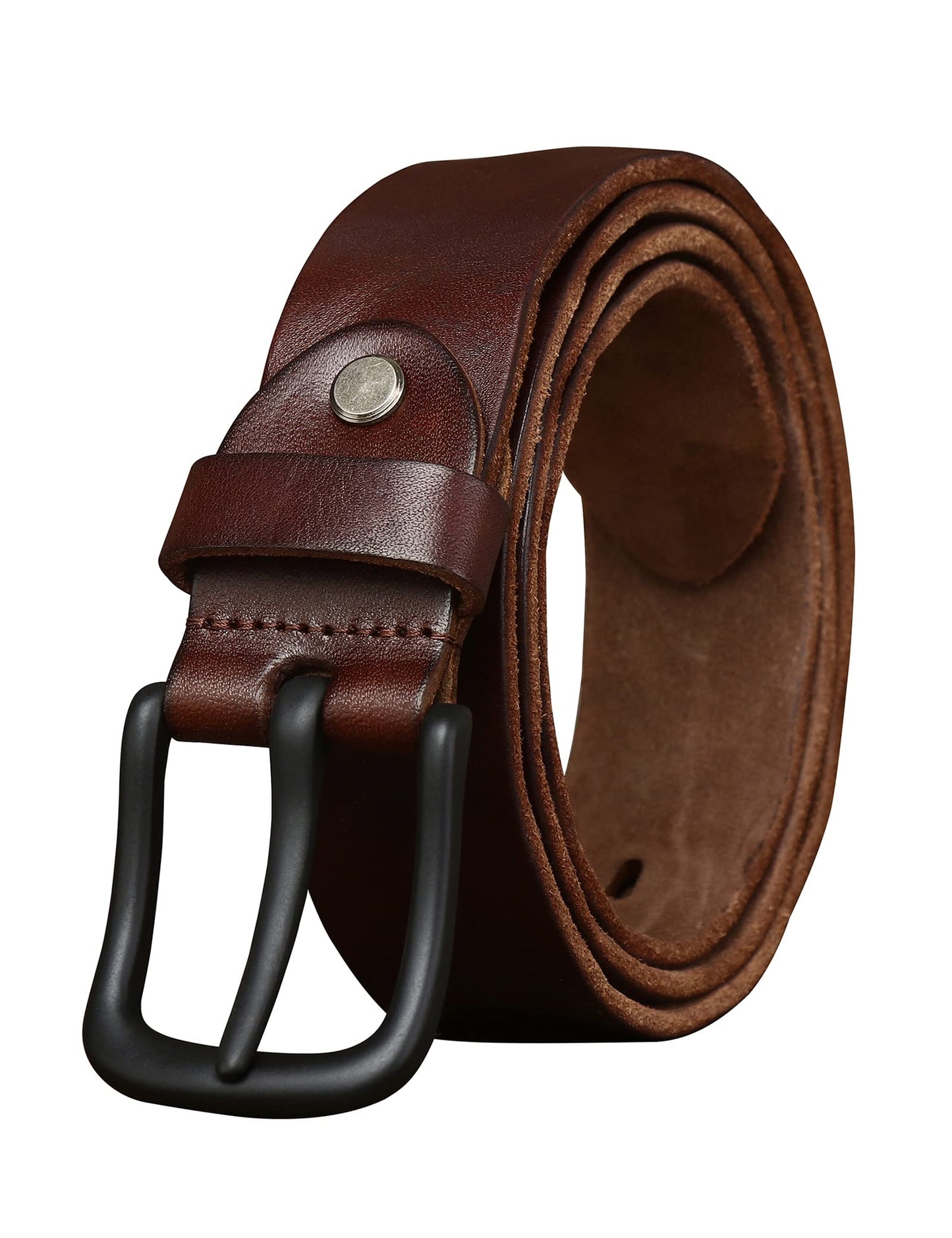 HOTThicken Full Grain Leather Mens Belt Heavy Duty Mens Work Belt Mens Belt High Hardness Buckle Packed In Gift Box
