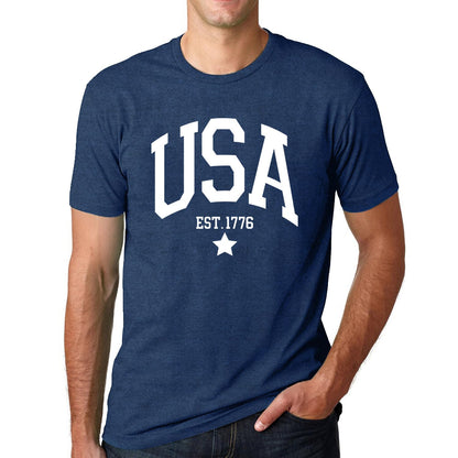HOTSUWATOIN USA 4th of July Shirts for Men American Flag Short Sleeve Patriotic Independence Day Tee Top