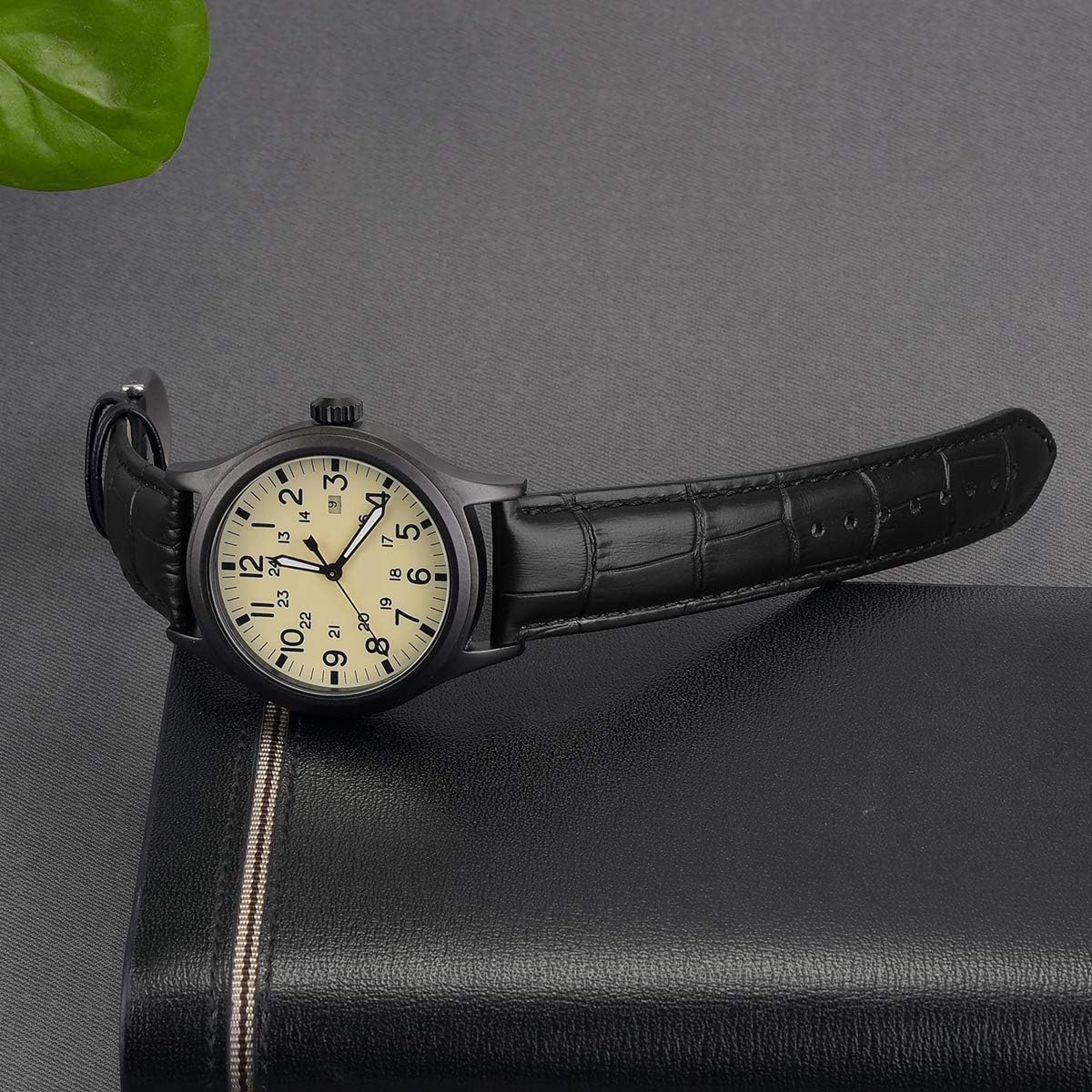HOTEACHE Croco Design Leather Watch Bands, Classical Leather Watch Straps For Women&Mens Waterproof 12mm 14mm 16mm 18mm 19mm 20mm 22mm