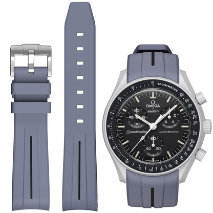 HOTBands for Moonswatch Watch,Curved No Gap Rubber Strap Compatible with Omega X Swatch Moonswatch Speedmaster/Rolex/SEIKO 20mm Watch,Swatch Omega Moonswatch Speedmaster Watch Replacement Band Men Women