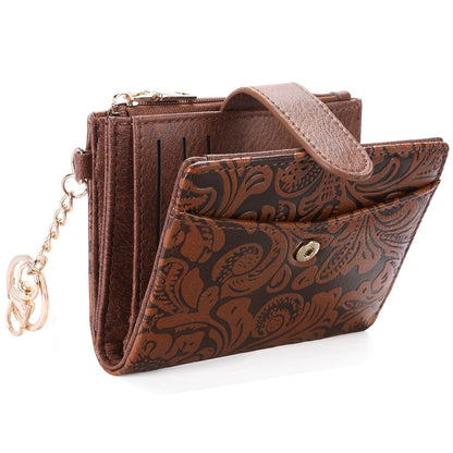 HOTGOIACII Small Wallet for Women RFID Blocking Bifold Leather Wallets Ladies Card Holder with Zipper Coin Pocket Black