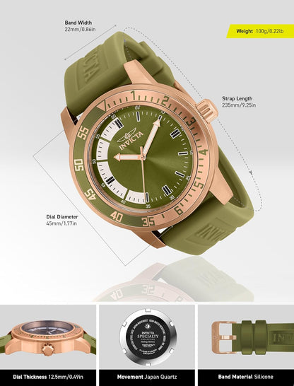 HOTInvicta Men's Specialty Silicone Quartz Watch